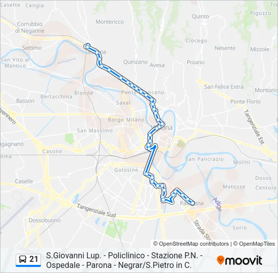 21 Bus Line Map
