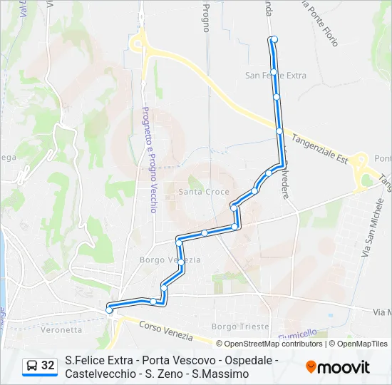 32 Bus Line Map