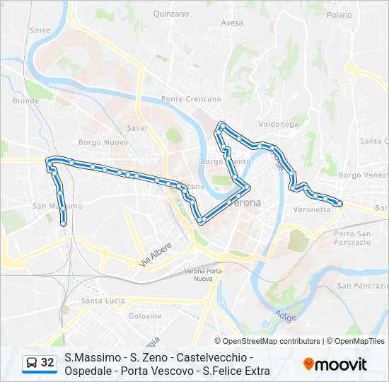 32 Bus Line Map