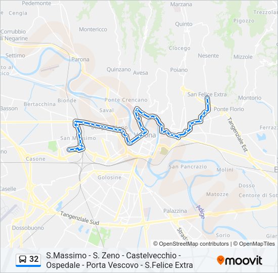 Percorso linea bus 32