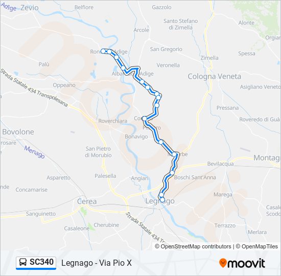 SC340 bus Line Map