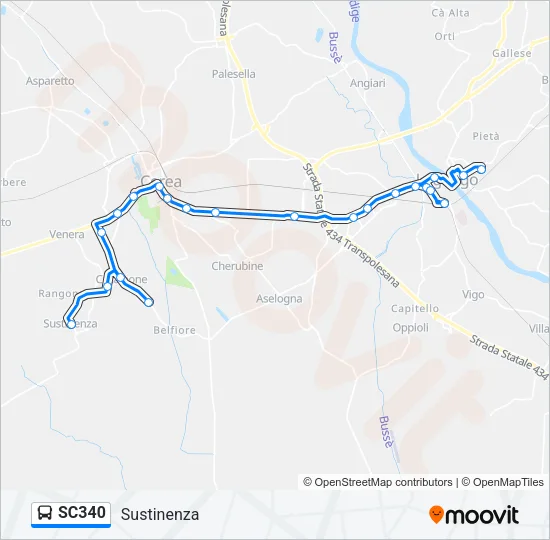 SC340 Bus Line Map