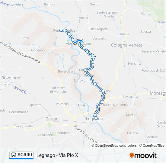 SC340 Bus Line Map
