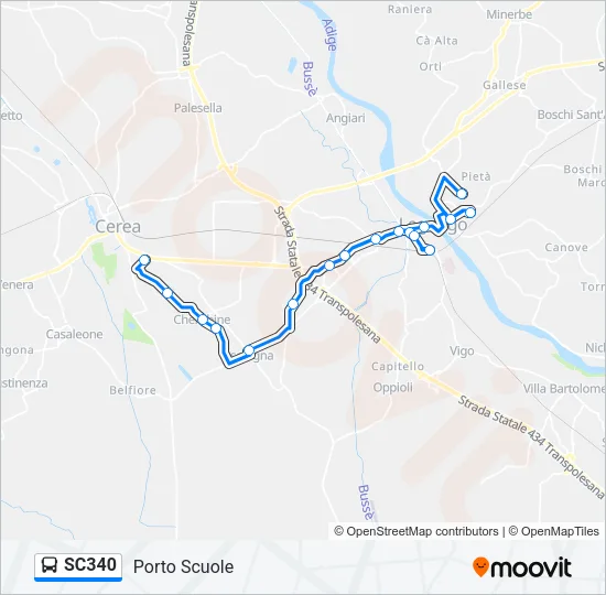 SC340 Bus Line Map