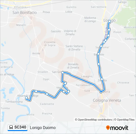 SC340 Bus Line Map