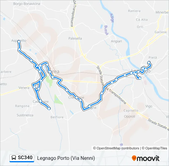 SC340 Bus Line Map