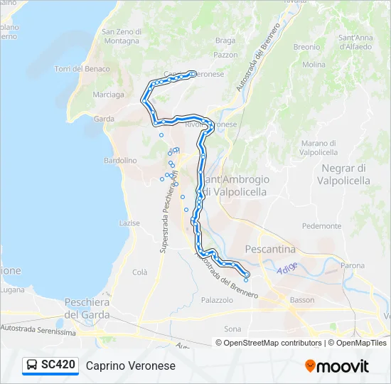 SC420 Bus Line Map