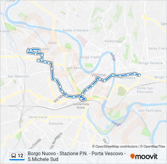 Percorso linea bus 12