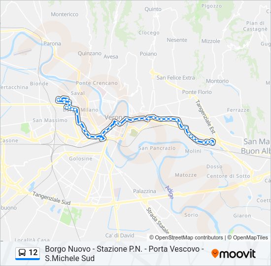 Percorso linea bus 12