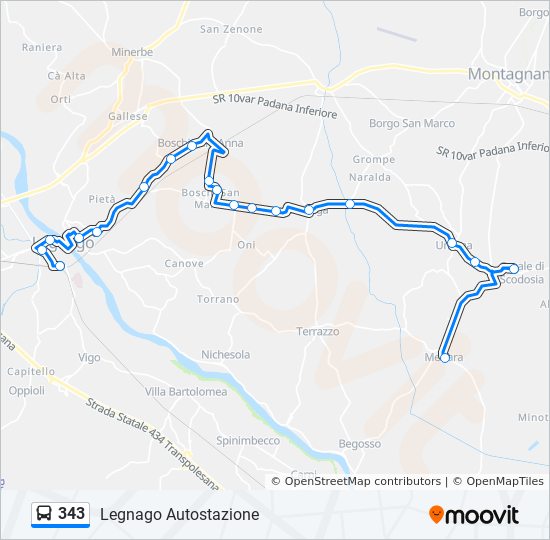 343 bus Line Map