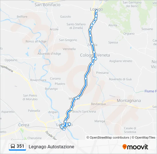Percorso linea bus 351
