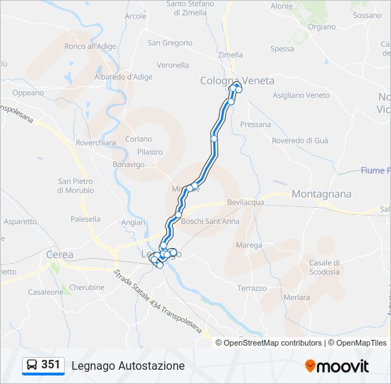 Percorso linea bus 351