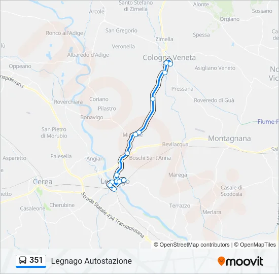 351 Bus Line Map