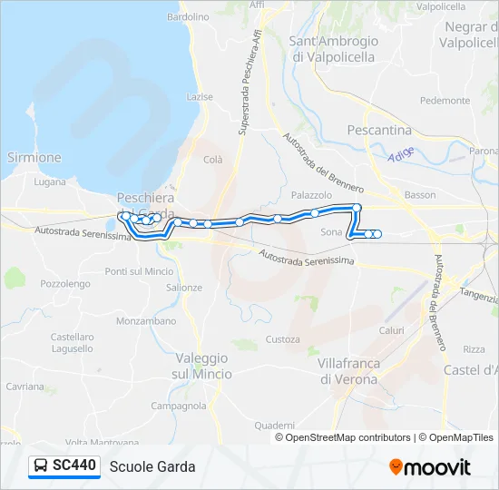 SC440 Bus Line Map