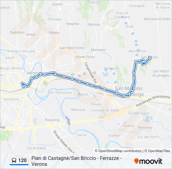 Percorso linea bus 120