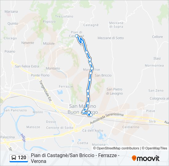 Percorso linea bus 120