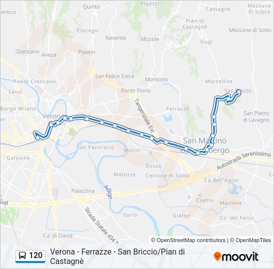 Percorso linea bus 120