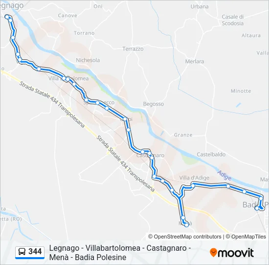 344 Bus Line Map