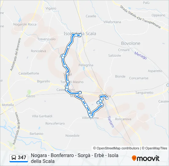 347 Bus Line Map