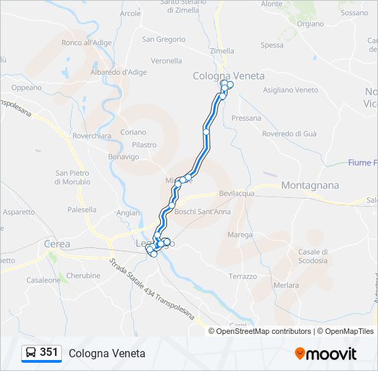 351 bus Line Map