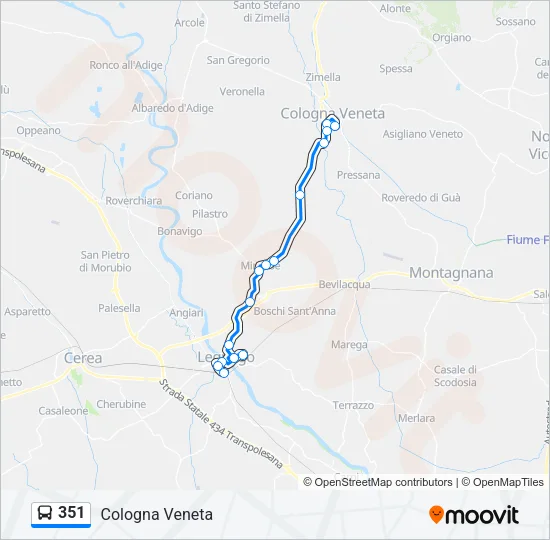 351 Bus Line Map
