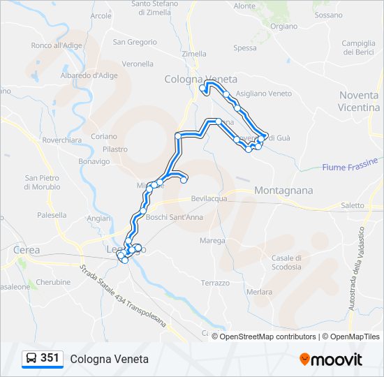 351 bus Line Map