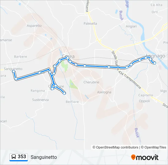 353 Bus Line Map