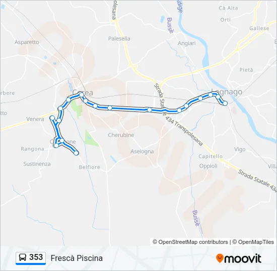 353 Bus Line Map