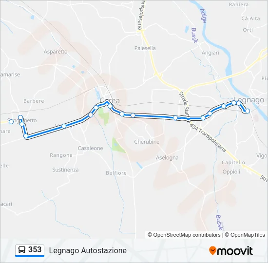 353 Bus Line Map