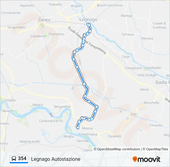 354 Bus Line Map