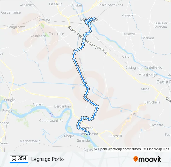 354 Bus Line Map