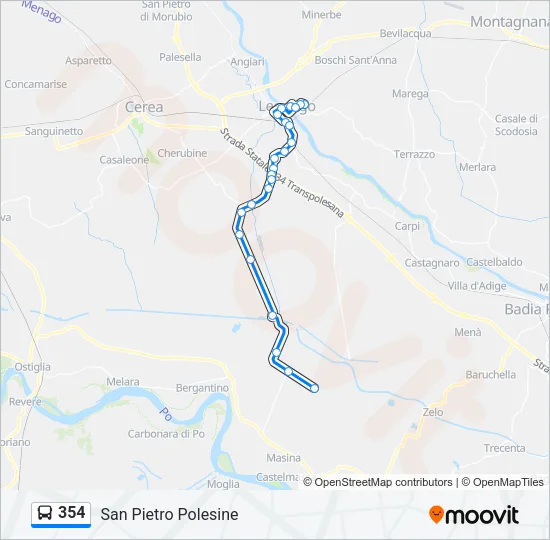 354 Bus Line Map
