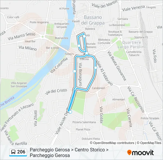 206 Bus Line Map