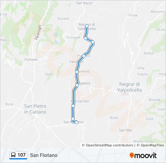 Percorso linea bus 107