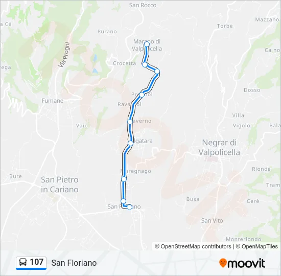 107 Bus Line Map