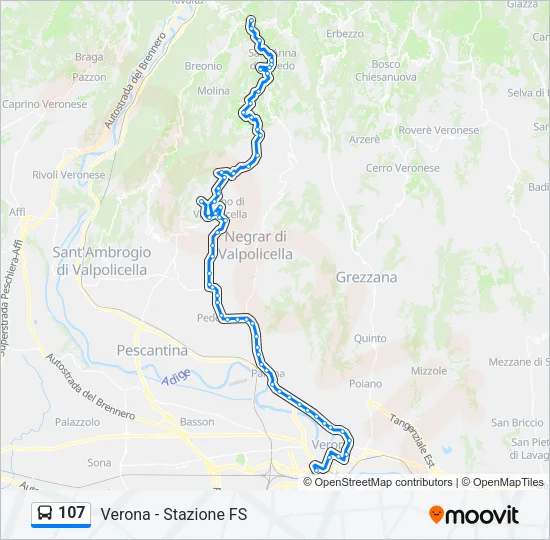 107 Bus Line Map