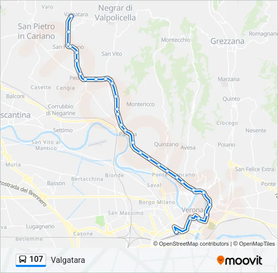 107 Bus Line Map