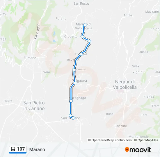 107 Bus Line Map