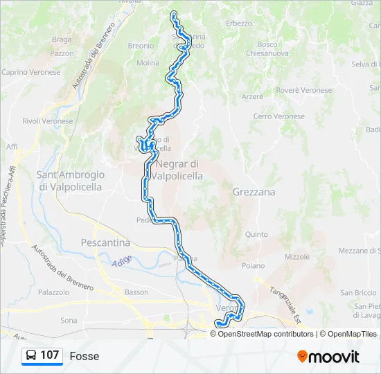 107 Bus Line Map