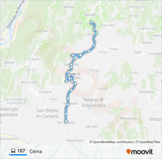 107 Bus Line Map