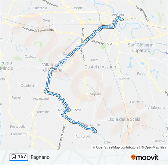 157 Bus Line Map