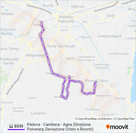 E035 Bus Line Map