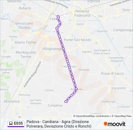 E035 Bus Line Map