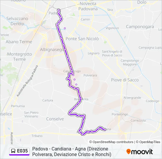 E035 Bus Line Map