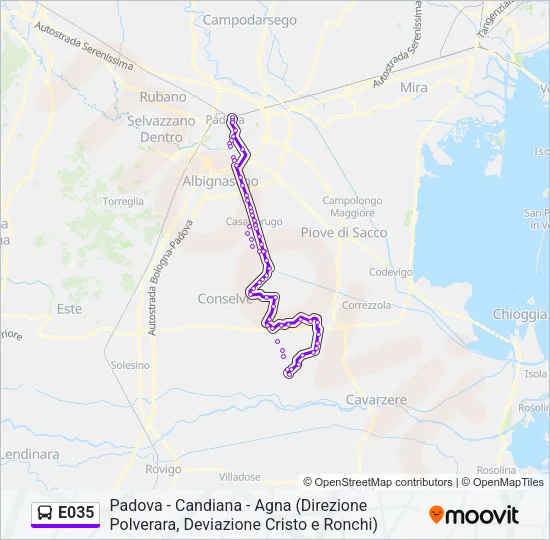 E035 Bus Line Map