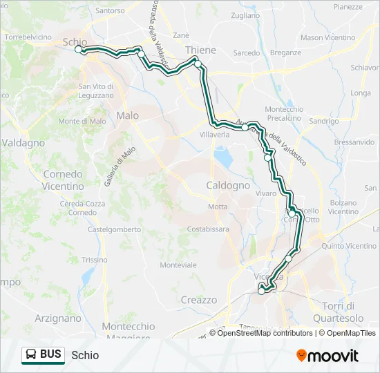 Mappa della linea BUS