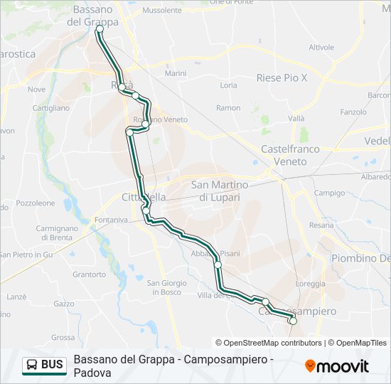 Mappa della linea BUS