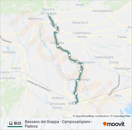 Mappa della linea BUS