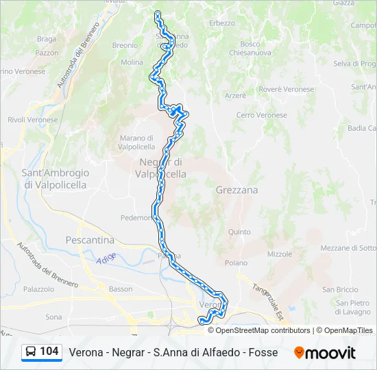 104 Bus Line Map