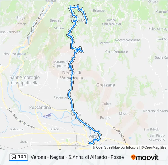 104 Bus Line Map